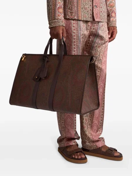 Geantă de călătorie Etro cu imagine cu model paisley maro