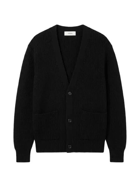 Cardigan Lardini tricotate cu decolteu în V negru