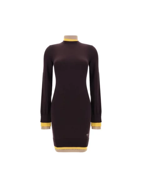 Sukienka mini Fendi wełniana fioletowa