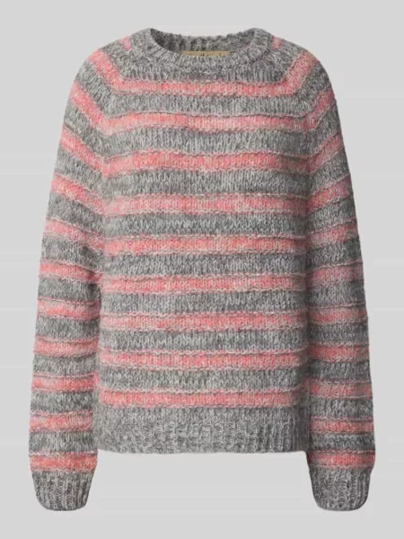 Sweter z dzianiny z fakturowanym wzorem i okrągłym dekoltem Smith And Soul