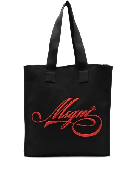 Geantă Msgm cu broderie negru