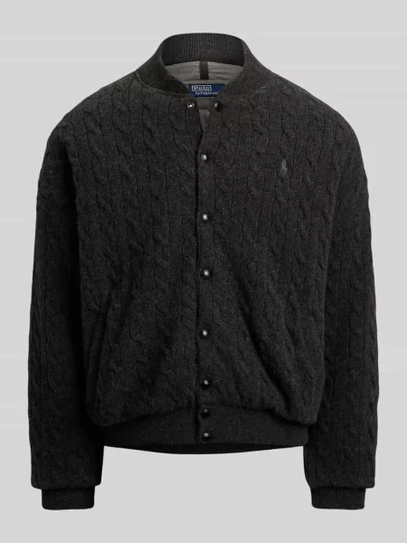 Kardigan rozpinany o kroju relaxed fit z mieszanki wełny i kaszmiru ze ściegiem warkoczowym Polo Ralph Lauren