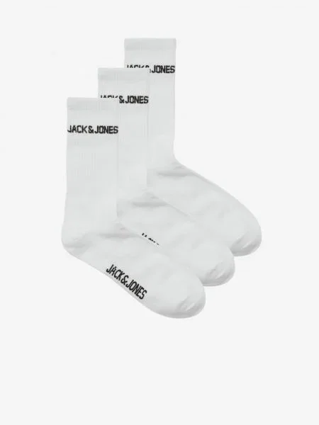 JACK & JONES Športové ponožky MELVIN čierna biela