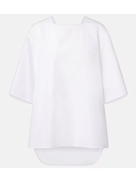 Top The Row din poplin alb