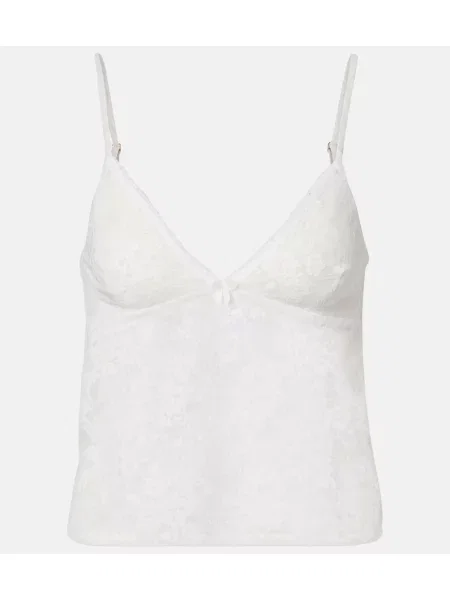Top Bananhot din dantelă alb