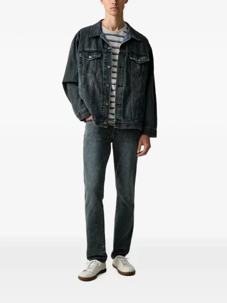 Pantaloni scurți din denim Levi's® din dantelă zdrențuiți cu talie înaltă albastru
