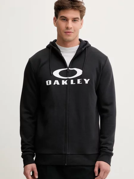 Oakley bluza rozpinana z kapturem z bawełną czarna