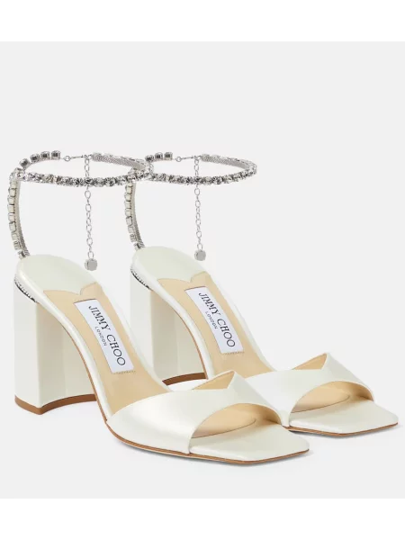 Sandale Jimmy Choo din satin alb