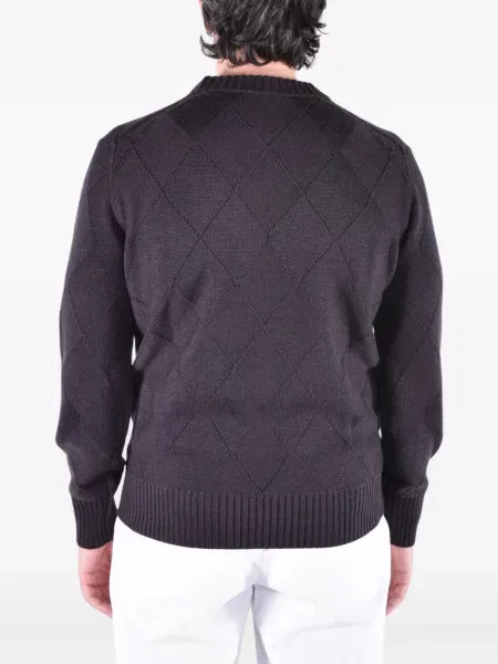 Pulover Kangra de lână cu model argyle maro