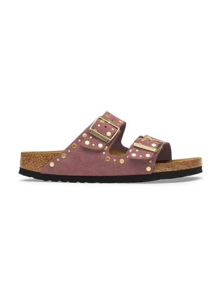 Birkenstock natikači semišasti Arizona Rivets Suede Leather roza