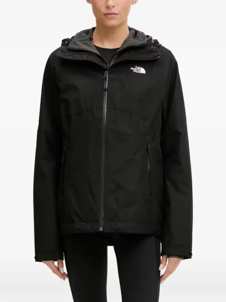 Geacă The North Face cu glugă cu imagine negru