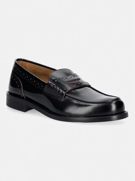 Weekend MaxMara De piele pantofi loafer Wkacolomba negru