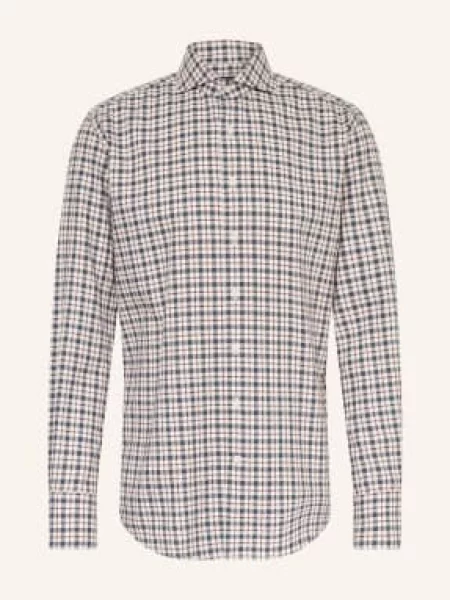 Artigiano Flanelová Košile Classic Fit / tmavě červená / tmavě modrá bílá