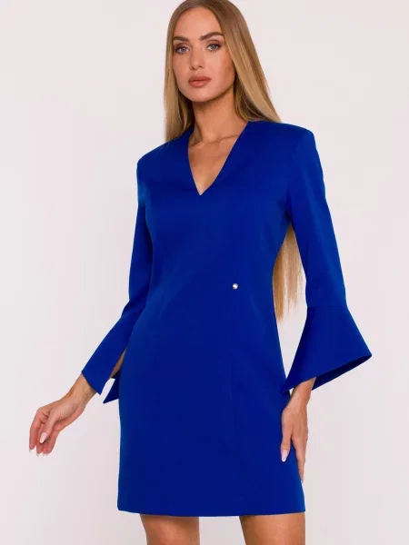 Rochie mini Made Of Emotion cu decolteu în V albastru