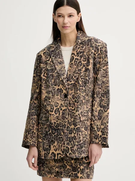 Gestuz sacou de piele un singur rand de modelator bej