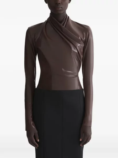 Top Mugler drapat maro