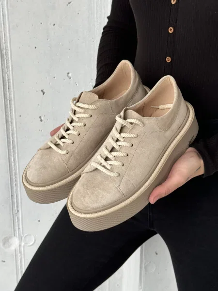 Замшеві Кеди низькі INNOE Кеды бежевий