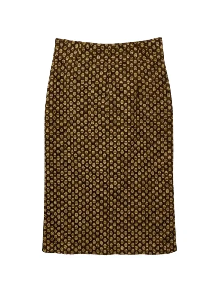 Fustă midi Odeeh cu imprimeu geometric maro