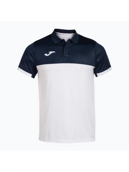 Tricou polo pentru bărbați Joma Montreal alb/maroiaz alb