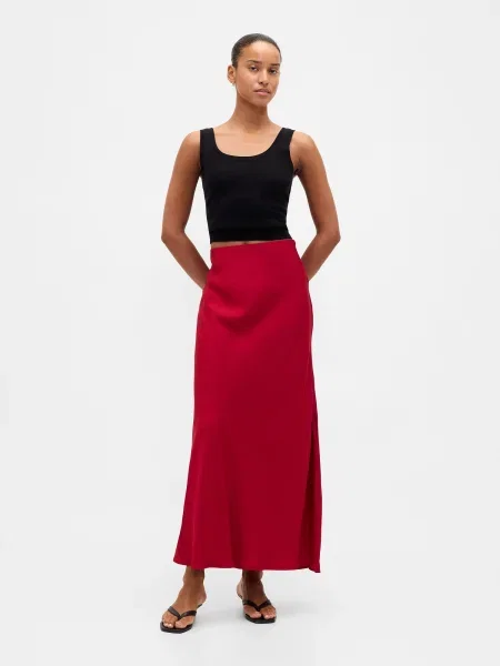 Fusta maxi Gap din satin negru