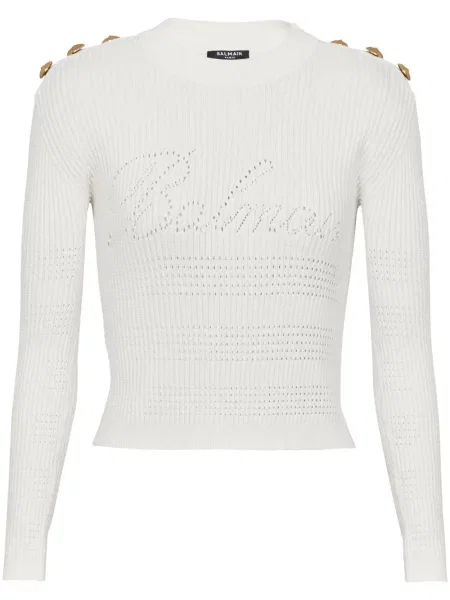 Pulover Balmain tricotate alb