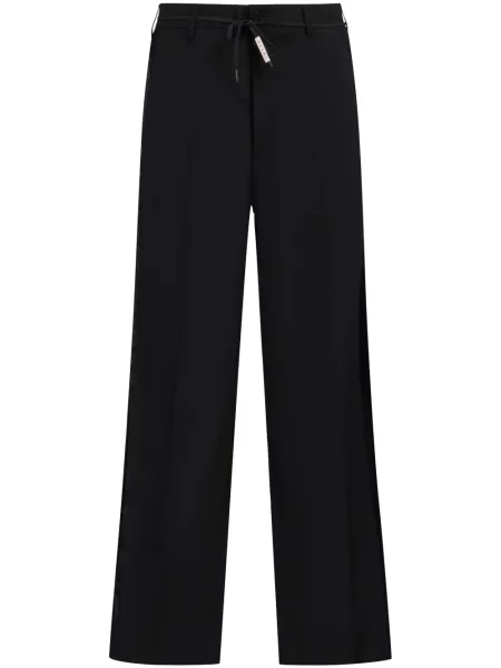 Pantaloni Marni din satin cu dungi negru