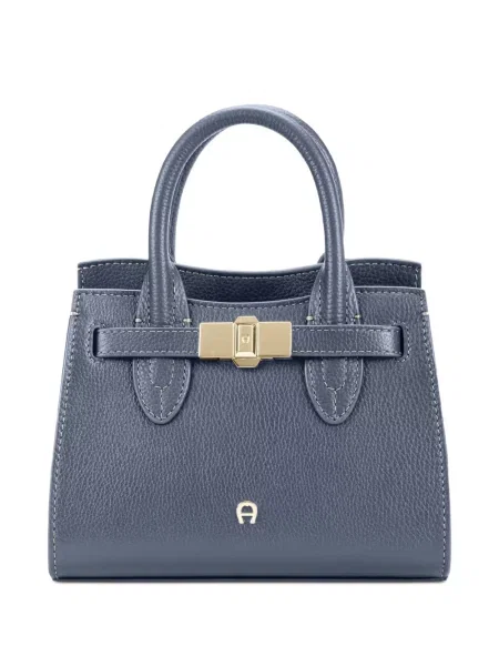 Geantă shopper Aigner din piele albastru