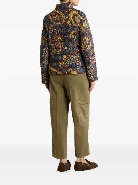 Decupat geacă cu puf Etro cu model paisley albastru