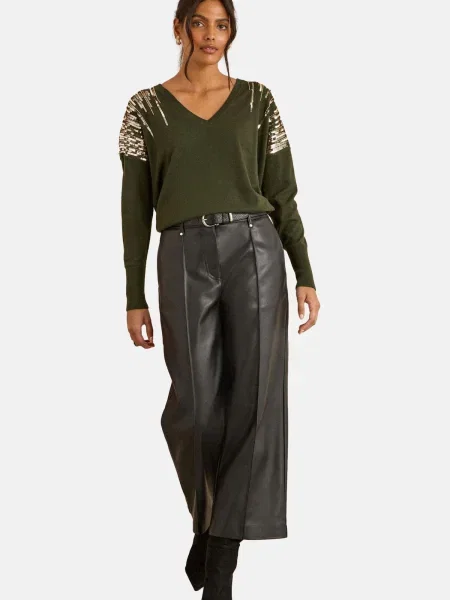 Love & roses Pulover oliv