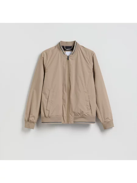 Reserved Bomber bunda se stojáčkem béžová