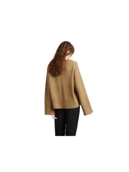 Sweter Rrd wełniany brązowy