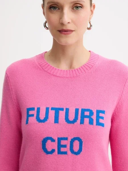 Шерстяной легкий свитер Max&co розовый