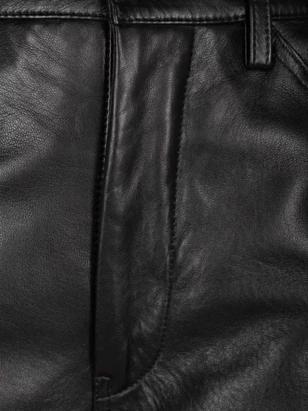 Pantaloni Nili Lotan din piele negru