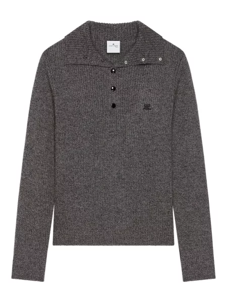 Polo Courreges tricotate gri