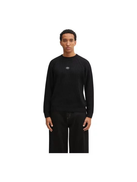 Filling Pieces sweter z dodatkiem wełny Knit Sweater Raglan czarny