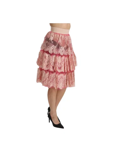 Spódnica Dolce And Gabbana z wysoką talią różowa