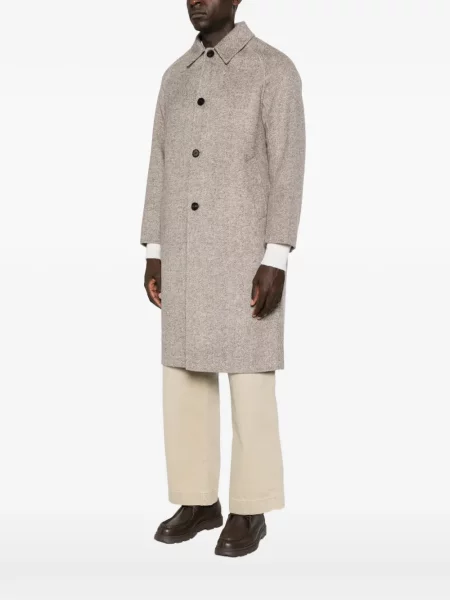 Palton Amaranto cu model herringbone
