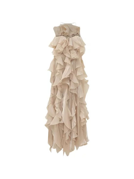 Rochie Actualee cu volane cu gât halter