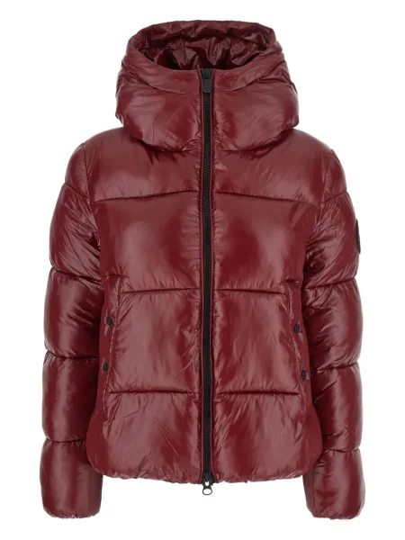 Geacă cu puf Save The Duck cu glugă roșu