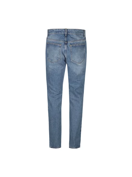 Jeansy Moschino z nadrukiem typu teddy niebieskie