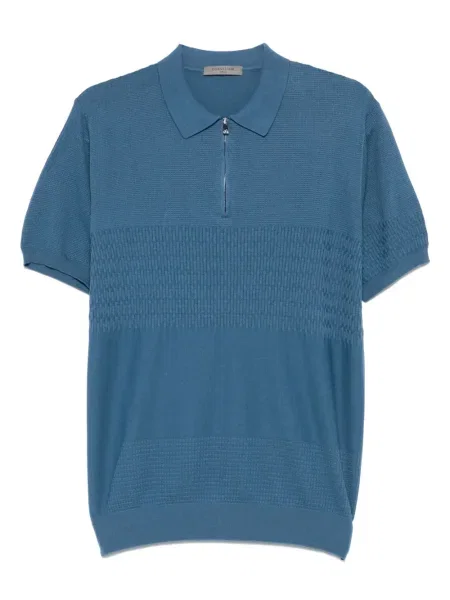 Плетена поло тениска Corneliani синьо