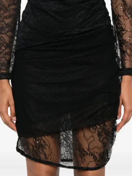 Rochie mini Pinko cu paiete plasă de costum negru
