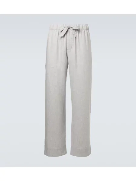 Lněné kalhoty Frescobol Carioca šedé