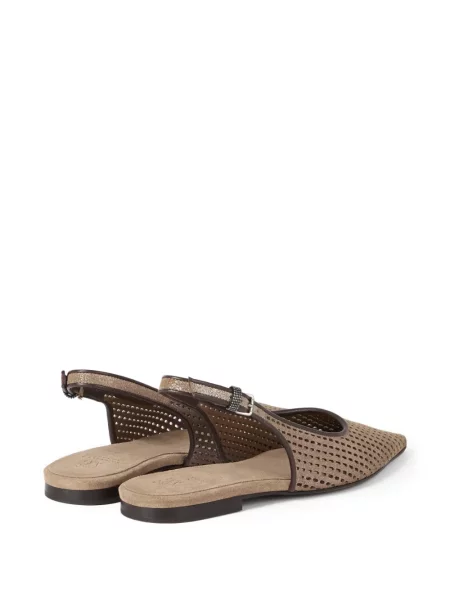 Balerini Brunello Cucinelli din piele slingback