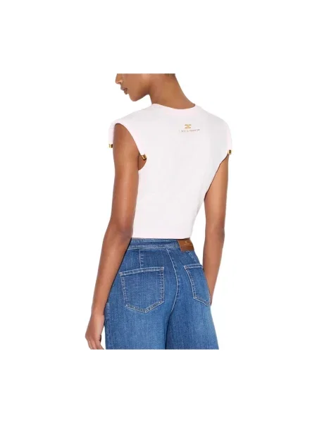 Top Elisabetta Franchi z dżerseju różowy