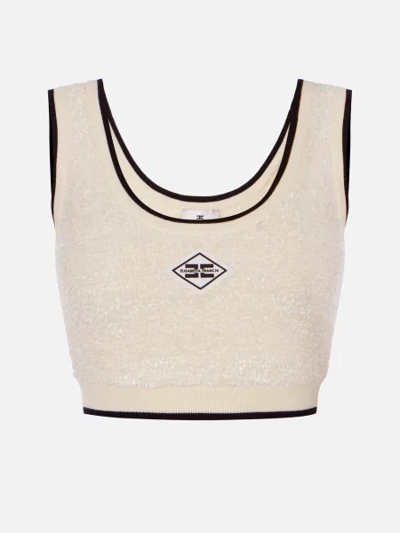 Топ Elisabetta Franchi бежевый