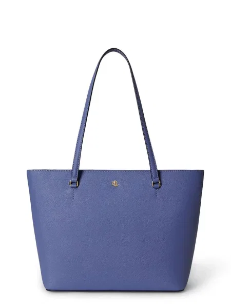 Lauren Ralph Lauren geantă shopper de femei din piele albastru