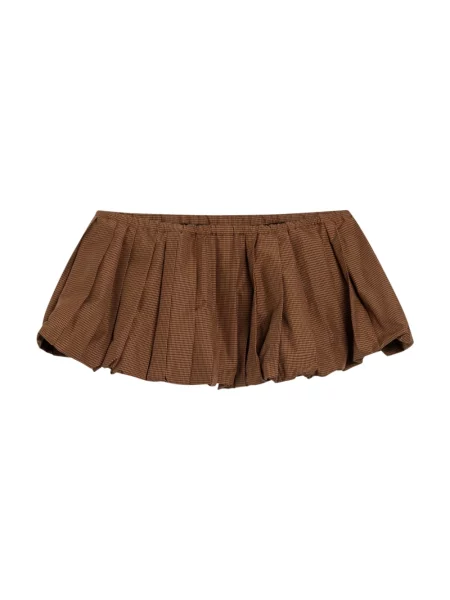 Spódnica mini Miu Miu w kratę brązowa