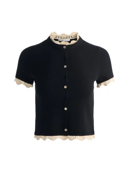 Kardigan Alice + Olivia z krótkim rękawem czarny