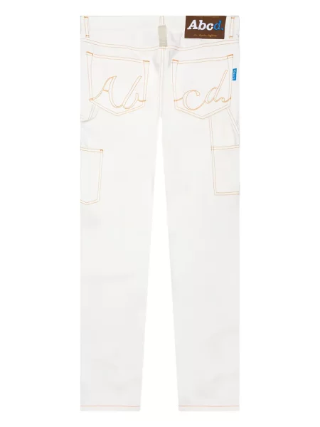 Pantaloni Advisory Board Crystals cu autograf alb